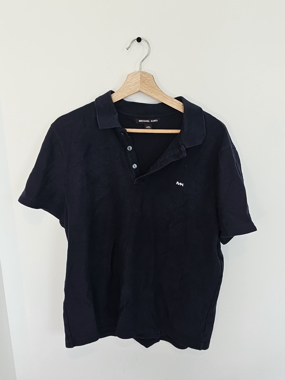 Michael Kors Black Short-Sleeve Polo with MK Logo